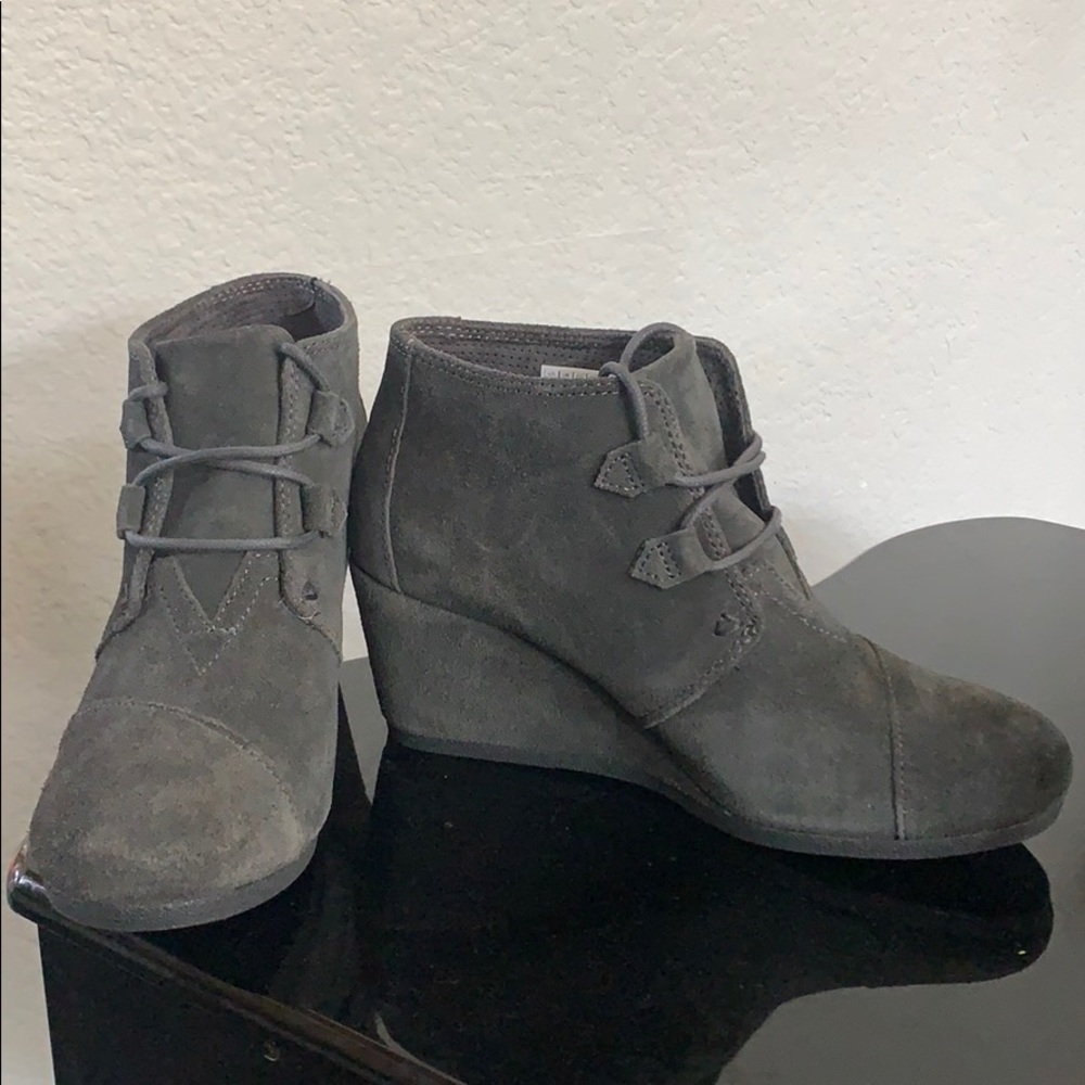 Brand New TOMS Grey Suede Booties